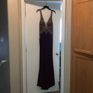 Faviana Glamour burgundy prom dress
